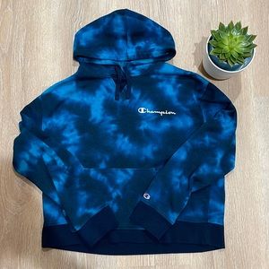 XL Champion Blue Tie Dye Hoodie
